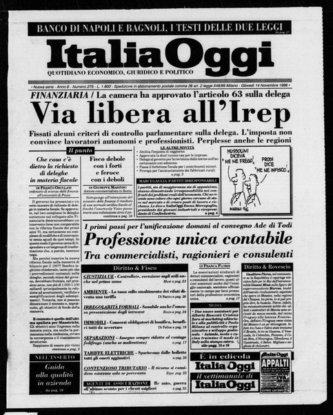 Italia oggi : quotidiano di economia finanza e politica